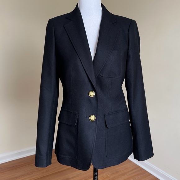 J.Crew Rhodes Women’s Black Wool Blazer Size 6 Classic Two-Button NWOT - Picture 3 of 15